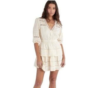 ALLISON new york Size M Tiered lave ruffle mini dress 100% Cotton made in India